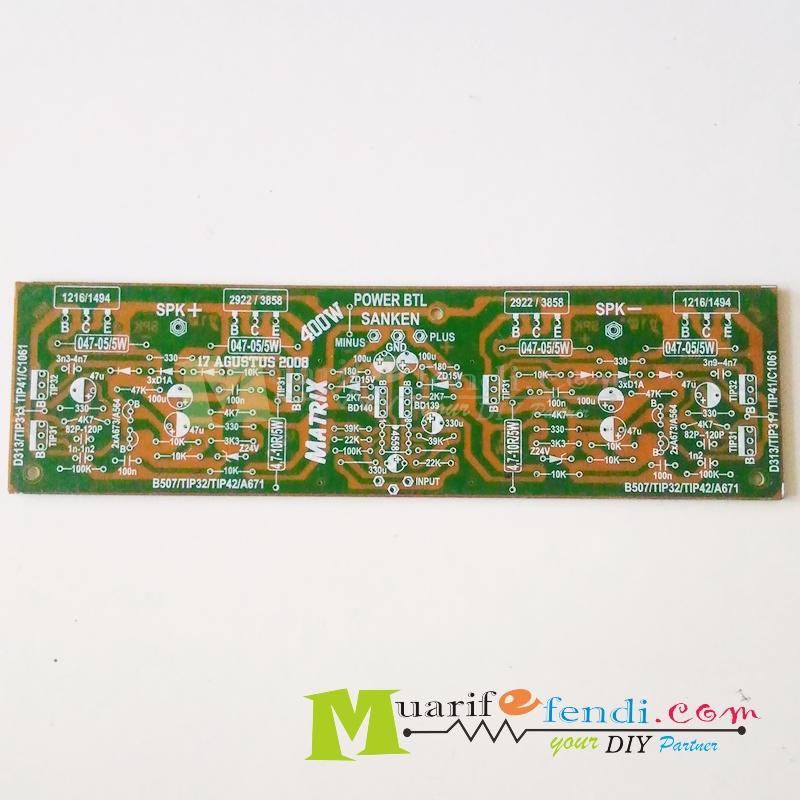 PCB Power Amplifier 400Watt BTL MATRIX