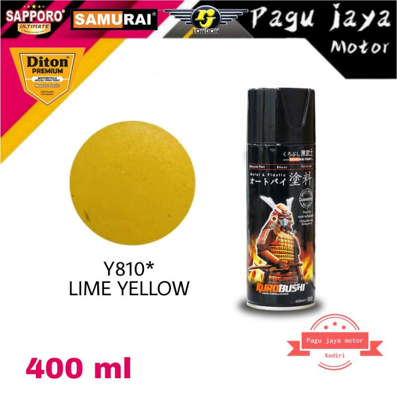 SAMURAI PAINT Y810* LIME YELLOW CAT SEMPROT SPRAY PAINT PILOX PILOK