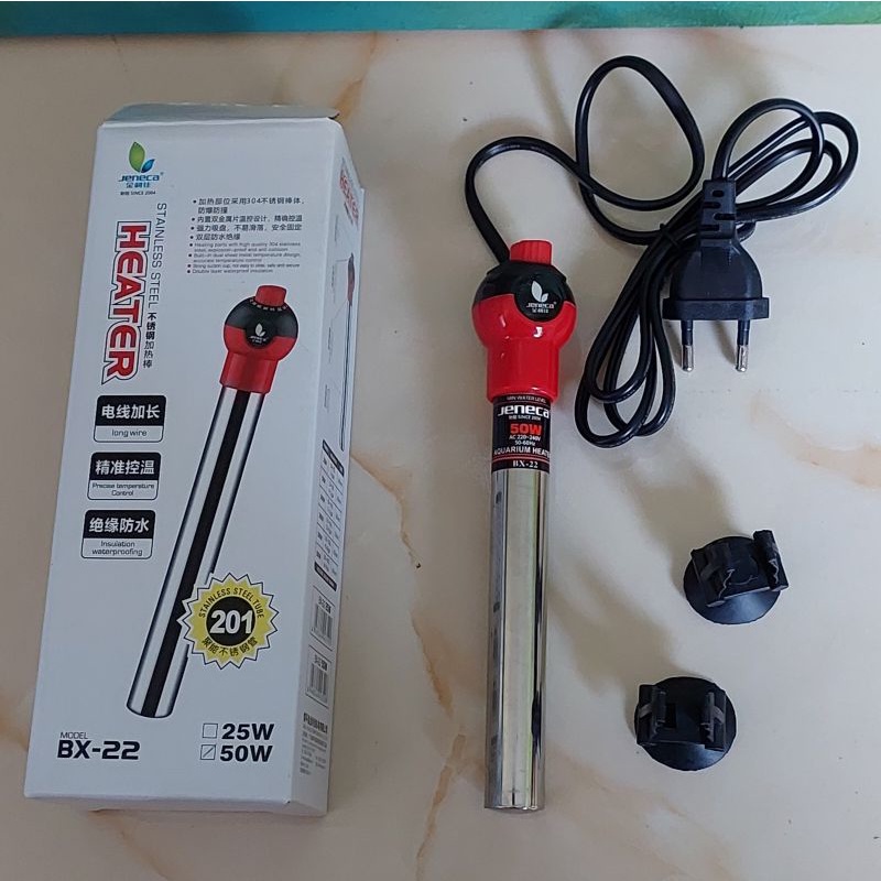 heater aquarium 50 watt stainless anti karat