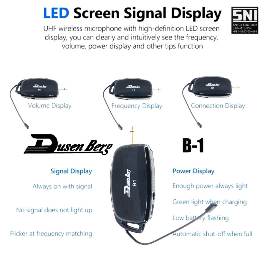 MICROPHONE MIC WIRELESS HEADSET BANDO IMAM PRESENTASI DUSENBERG B-1 ORIGINAL