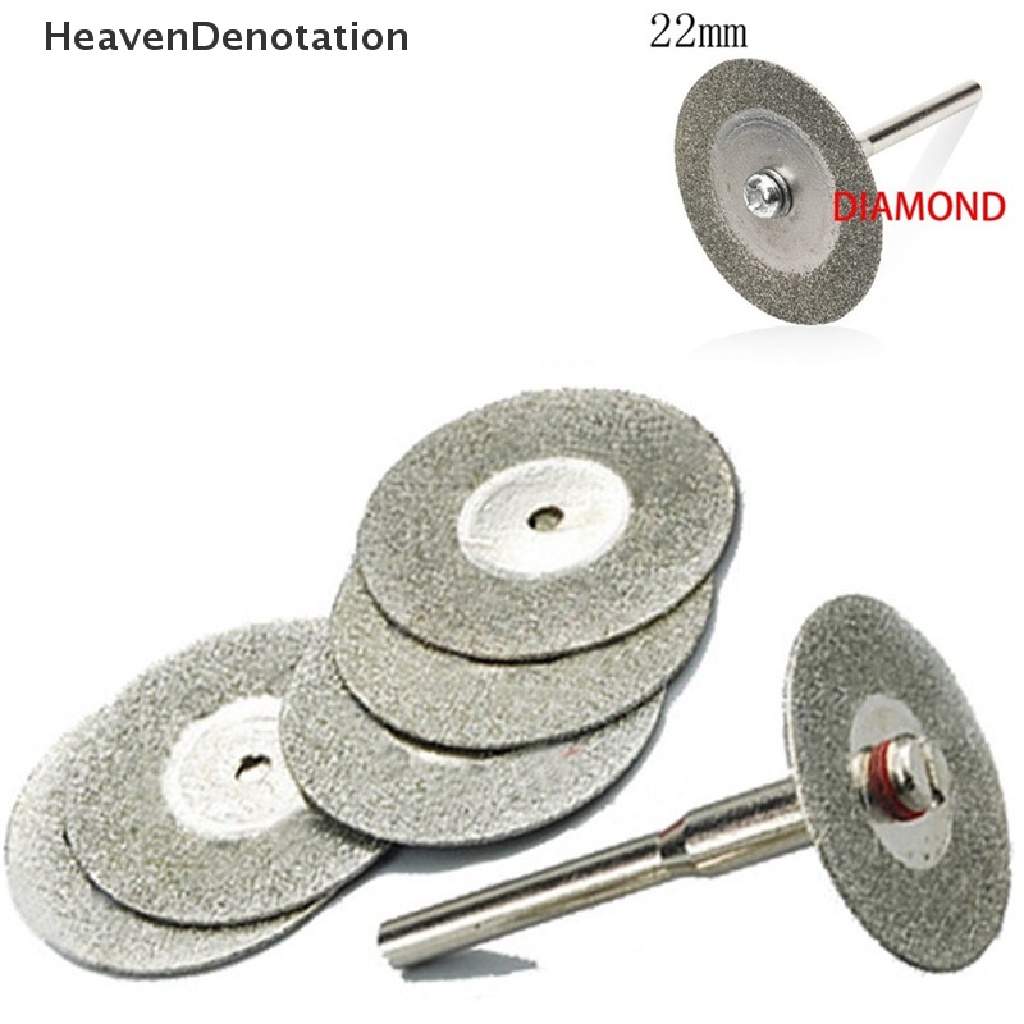 (Heavendenotation) 5pcs Mata Bor Diamond 22mm + 1 Mandrel Untuk Dremel