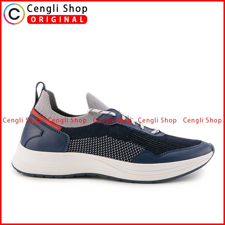 SEPATU SNEAKER OBERMAIN PRIA ORIGINAL CASUAL BRANDED BIRU NAVY OM05