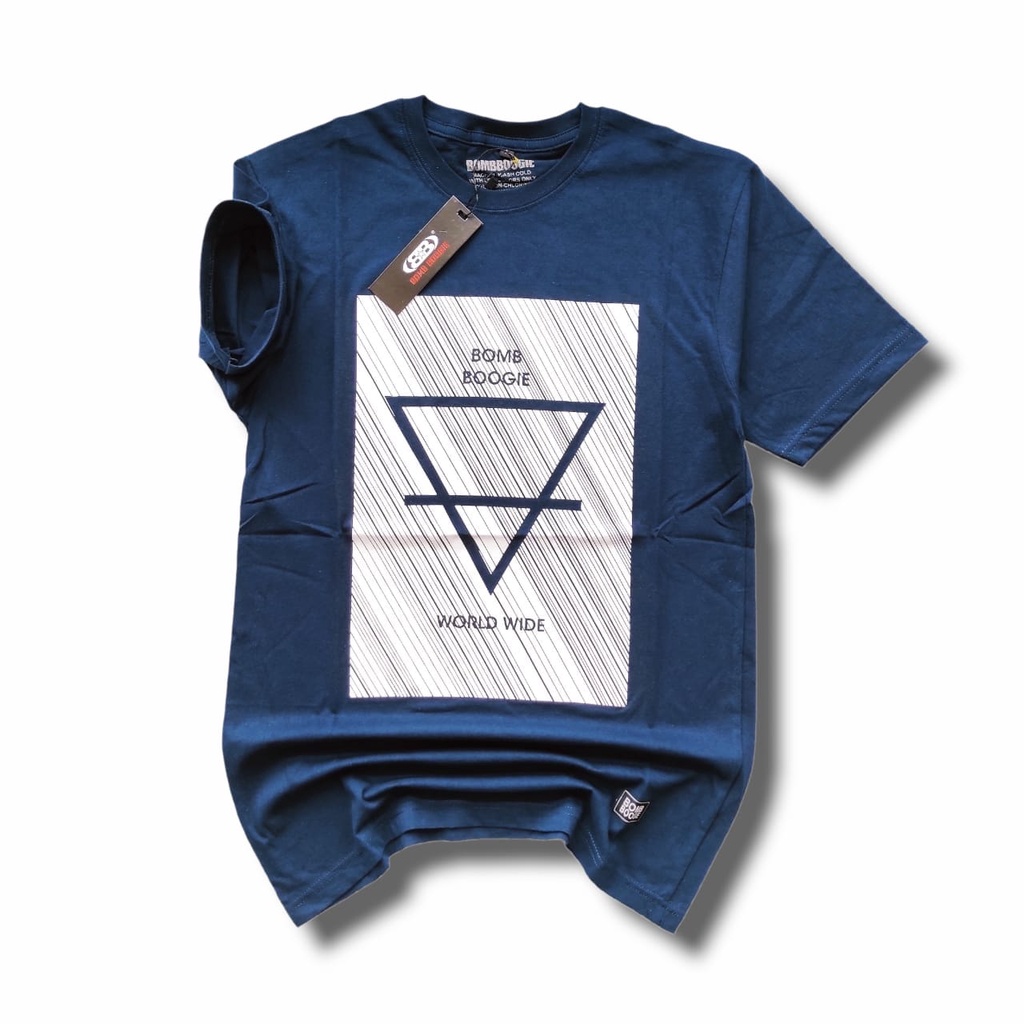 Kaos Pria Lengan Pendek Kaos Distro Baju Kaos Bombogie Original Size L dan XL-6