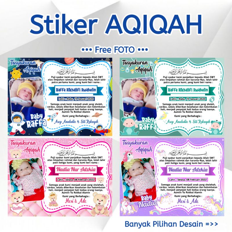 

Stiker Aqiqah/ Stiker Kelahiran /Stiker Syukuran