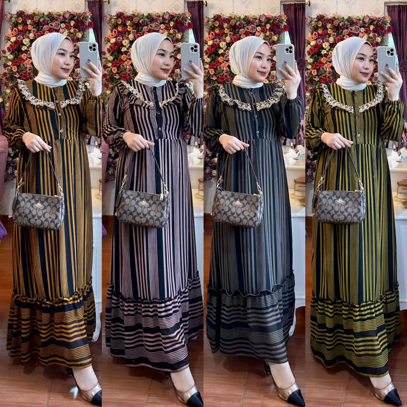 gamis Maxi ceruty salur renda