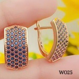 xuping anting permata biru lapisan emas impor terbaru