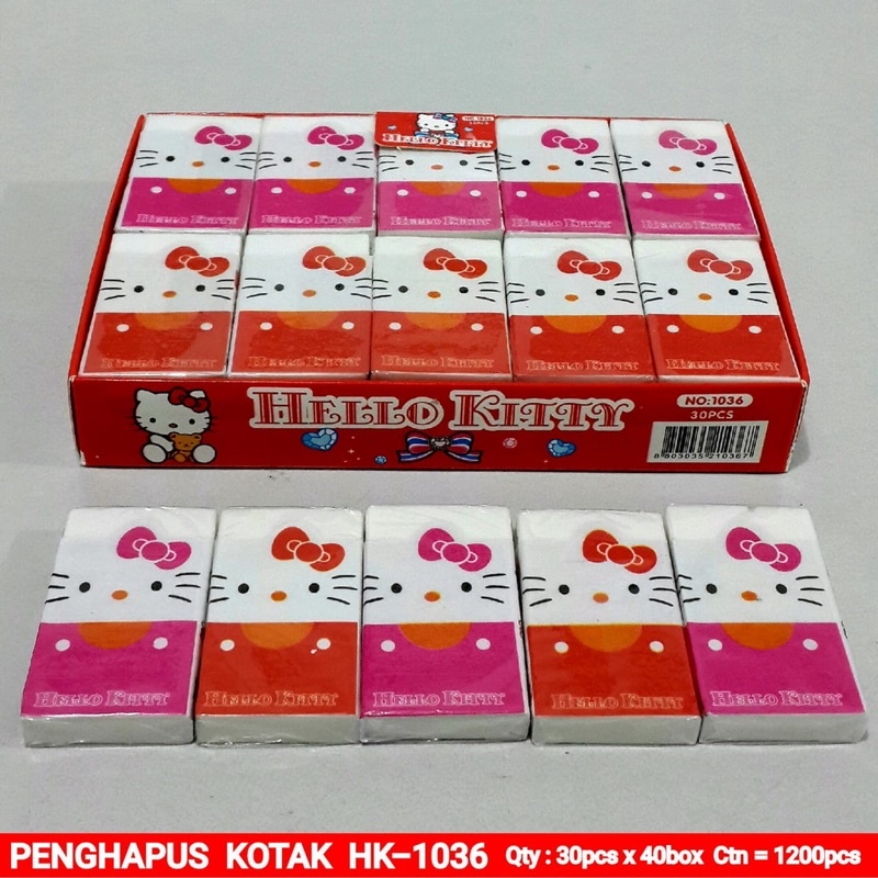

Penghapus pensil kotak motif hello kitty isi 30 pc