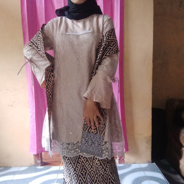 New Arrival Ready Anak | Nayaka Batik - Batik Couple Naomi Olivia Aplikasi Mutiara Free Slendang