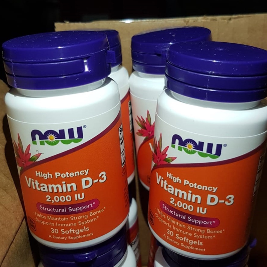 NOW FOODS Vitamin D3 2000 IU High Potency 30 120 240 softgel Vit D Made in USA