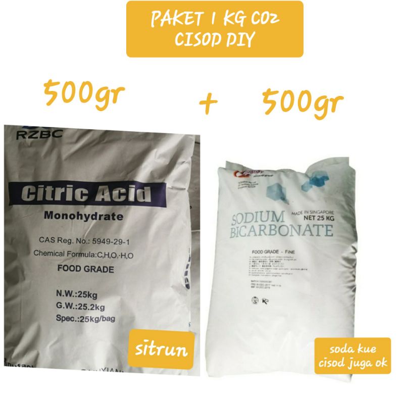 co2 diy paket cisod 1kg sitrun dan soda
