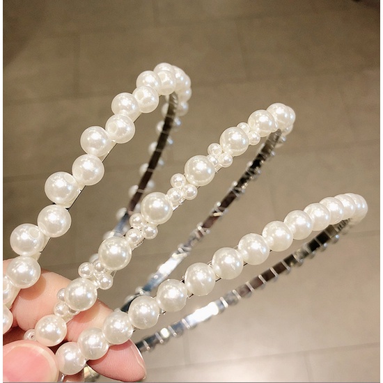 Bando Korea Perempuan Dewasa Motif Pearl Mutiara Bandana Fashion style Wanita korea Aksesoris Hiasan Rambut Wanita Import AK125