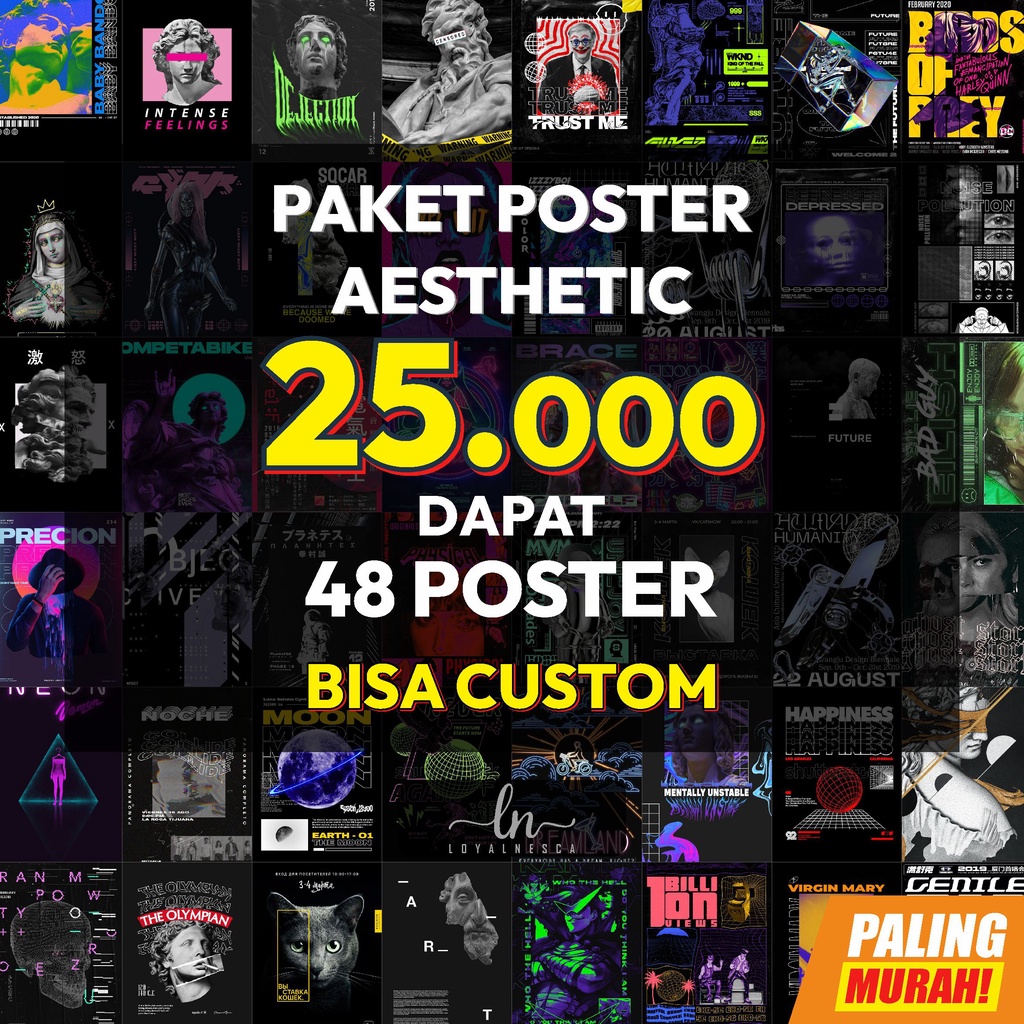 Poster Aesthetic | Poster Dinding Aesthetic | Poster Vintage Retro Band | Loyalnesca | Isi 24 Pcs