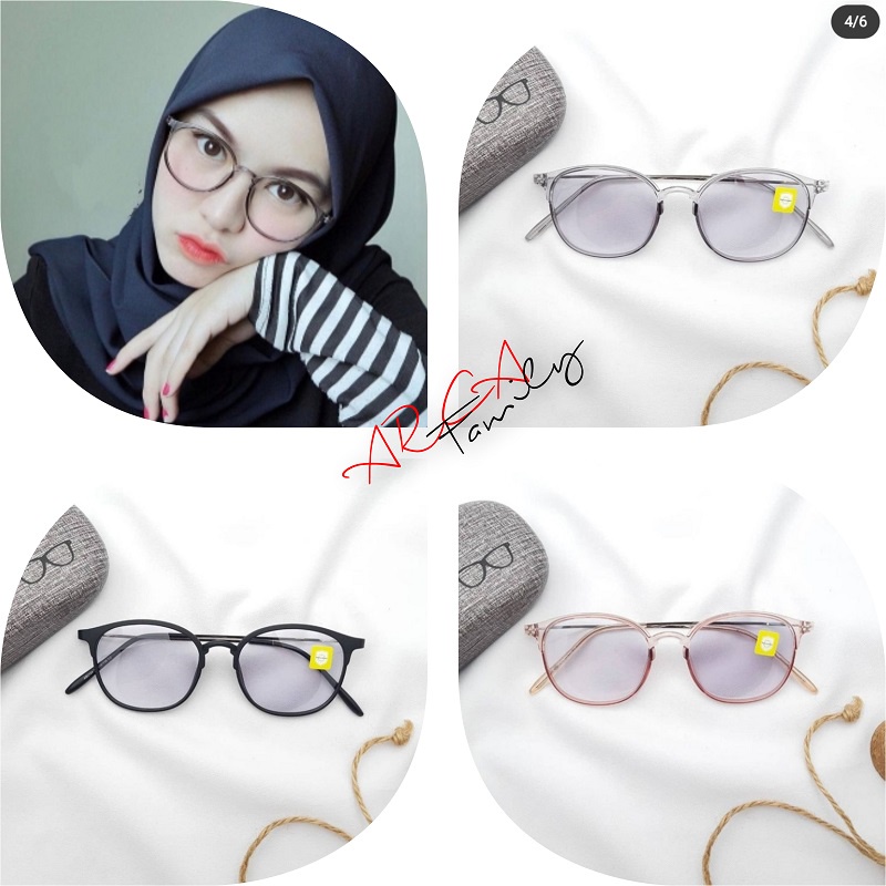 NEW PHOTOCROMIC KACAMATA LENSA BERUBAH WARNA VINTAGE FRAME PLASTIK ELASTIS UNISEX WANITA PRIA FASHION IMPORT STYLE QUALITY