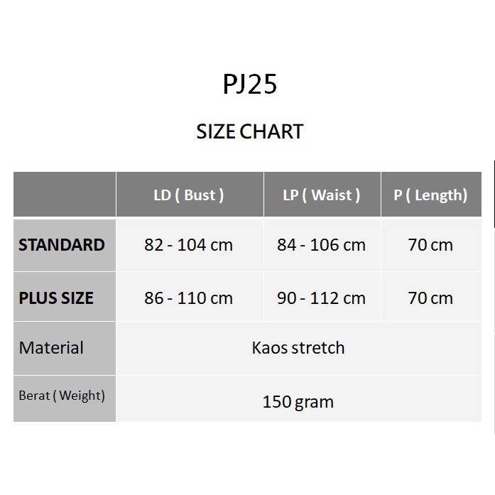 PJ25 - Piyama Daster Motif Lucu