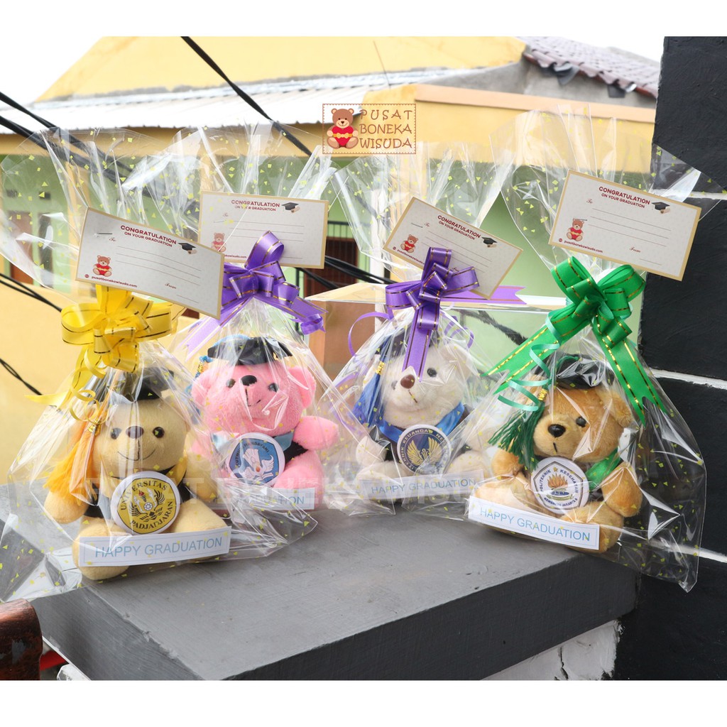 Boneka Wisuda Teddy Bear Mini Gratis Ongkir Kecil Tedy Bear Imut Kado Kelulusan Paud TK SD SMP SMA Gift Graduation Kado Wisudah Hadiah Boneka Sarjana Kecil Murah Custom Nama Logo Sekolah Kampus