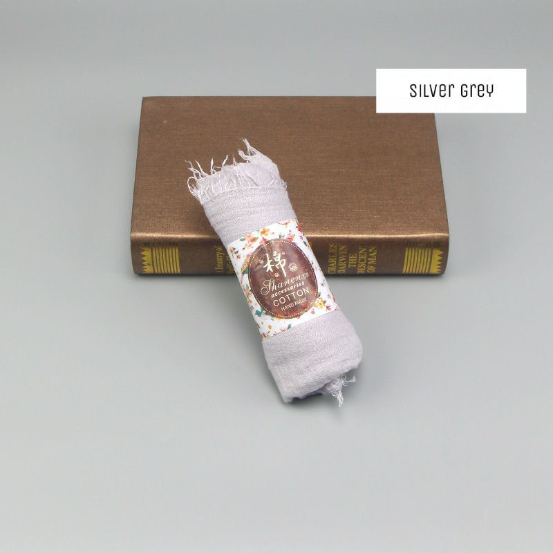 Crinkle Scarf 20 Warna / Crinkle hijab / Pashmina Rawis / Pashmina Crinkle-Silver grey