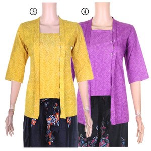 Kebaya Kutubaru Embos Dewi Biru - Lengan 3/4