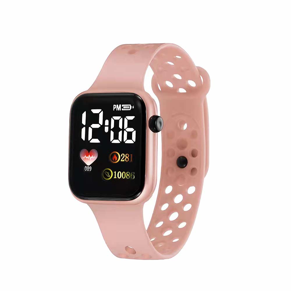 LED Watch [ Pink ] Water Resistant - Jam Tangan Digital Pria &amp; Wanita Strap Rubber LED_8047