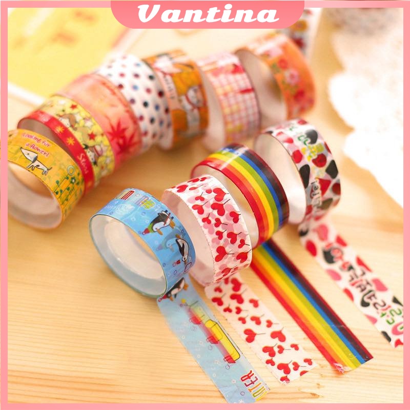

Isi 10 Pcs Selotip Gliter Motif Warna-Warni / Isolatip Solasi Selotip Gliter/isolasi karakter