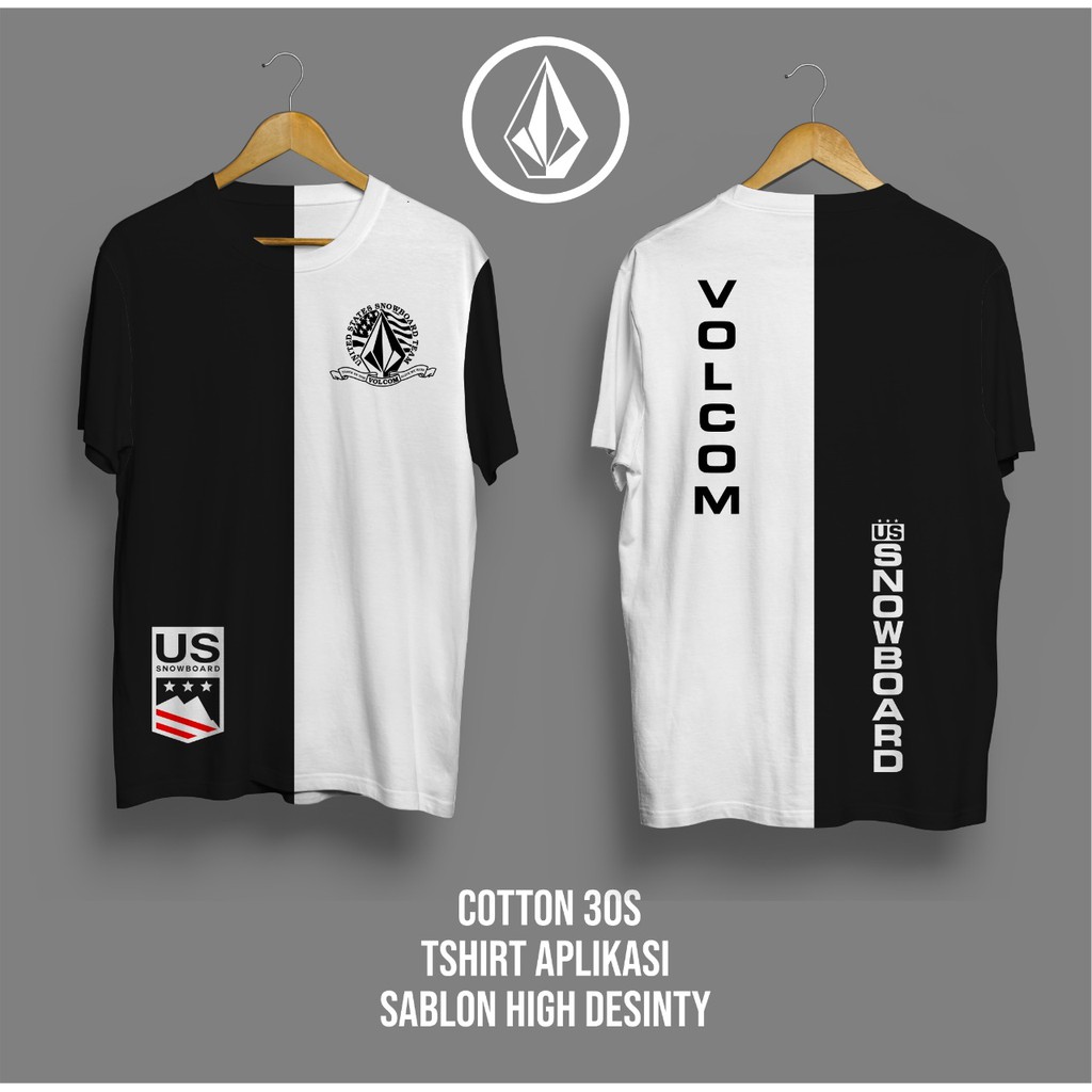 kaos pria volcom baju casul pria skateboard snowboard
