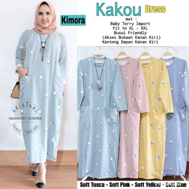 Kakou Dress, dress, dress muslim, gamis, gamis kekinian, gamis ootd, gamis modern, terlaris, modis