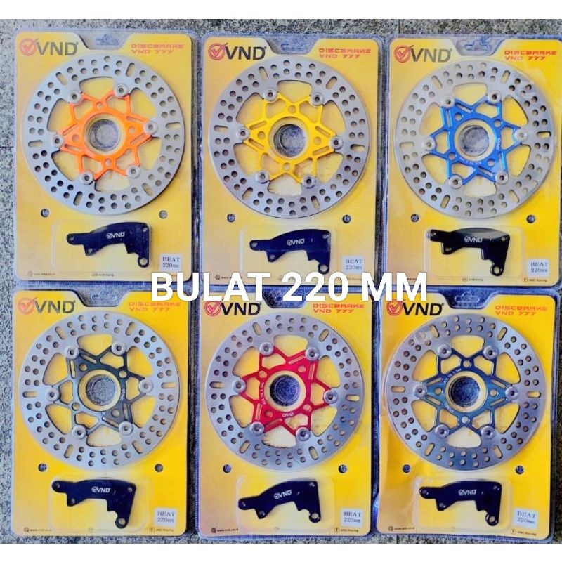 Disc piringan cakram floating Vnd Breket disc 220 mm motor beat scopy vario lubang 4 kualitas model psm