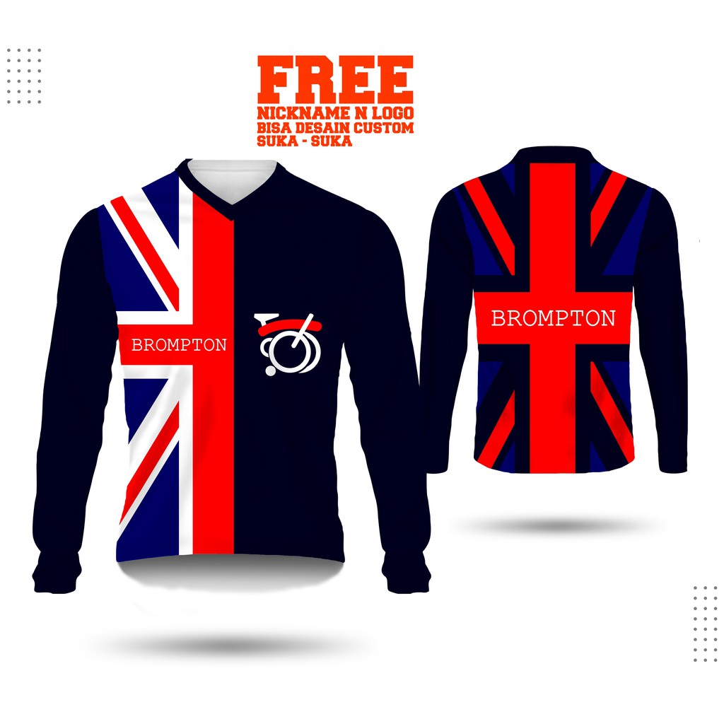 Jersey sepeda lipat brompton kaos folding bike baju lengan panjang
