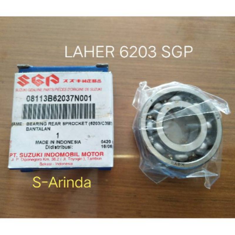 LAHER 6203 LAHER GIR SATRIA FU150 SHOGUN SMASH TITAN AXELO BEARING 6203 ORIGINAL SUZUKI ASLI SGP
