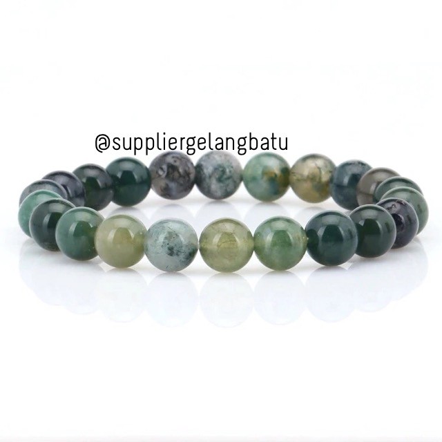 gelang batu Indian Agate hijau akik batu alam giok asli