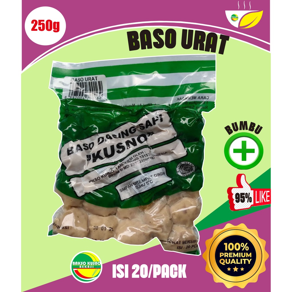 

Bakso daging sapi Kusno Baso Urat 250gr isi 20