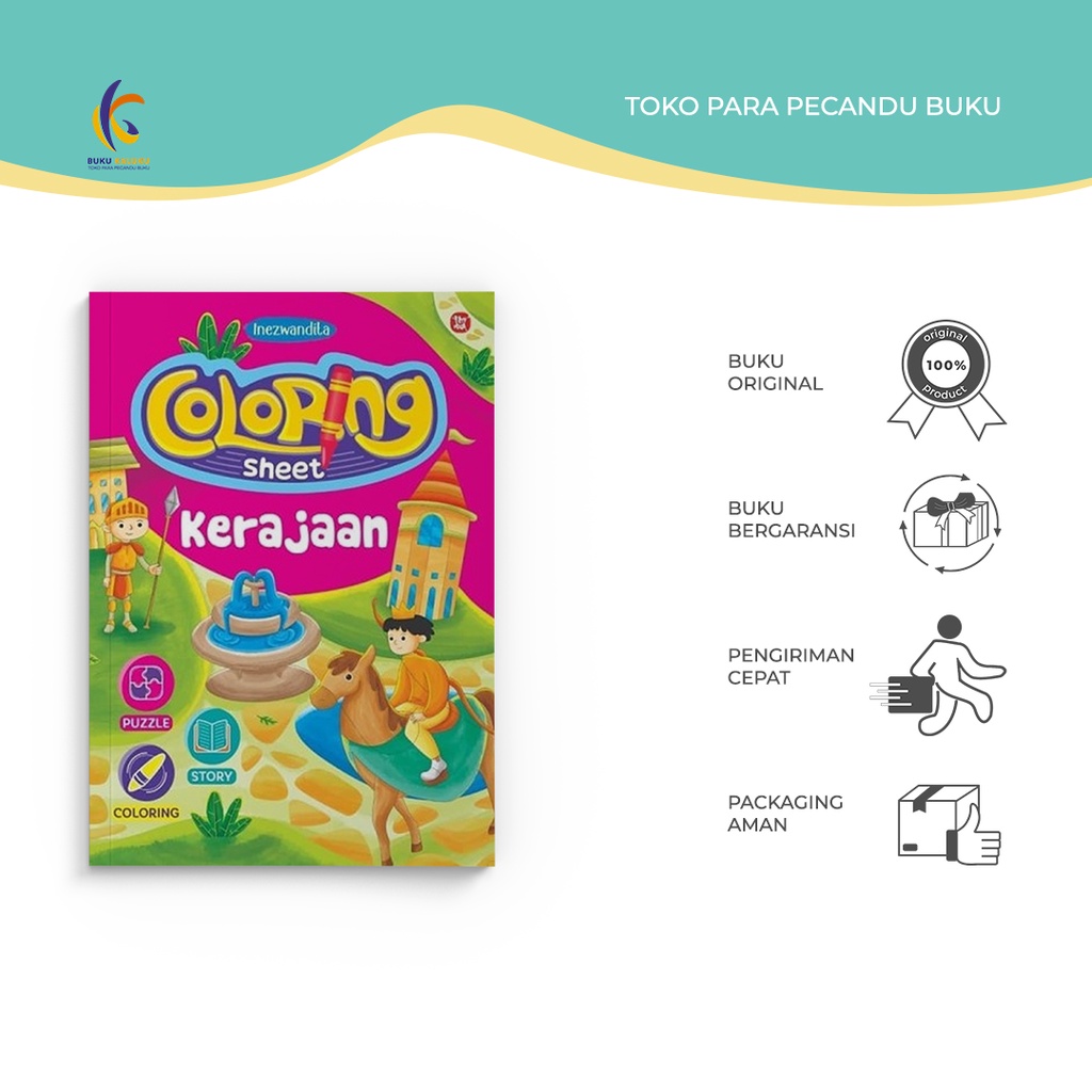 

Buku Mewarnai - Coloring Sheet Kerajaan Free Crayon - Inezwandita - Wahyu Media - Buku Kaluku