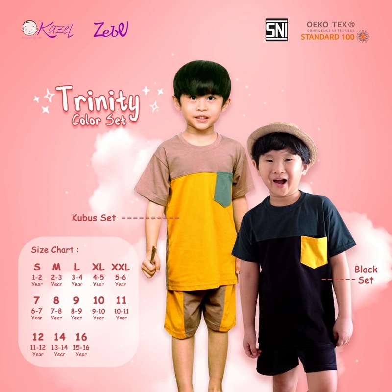 Kazel x Zebe Trinity Set BIg SIze 7-10 tahun/ Setelan anak Murah