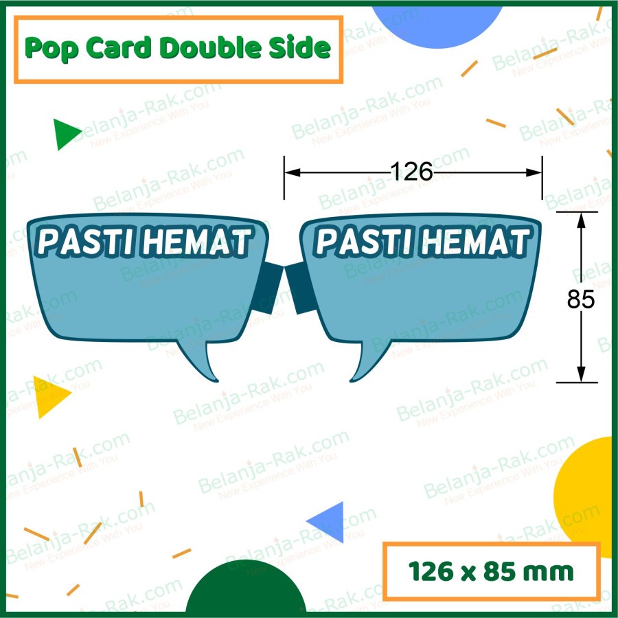 

Pop Card 2 Side PASTI HEMAT Popcard Kertas 2 Sisi 1 Pack Isi 20pcs