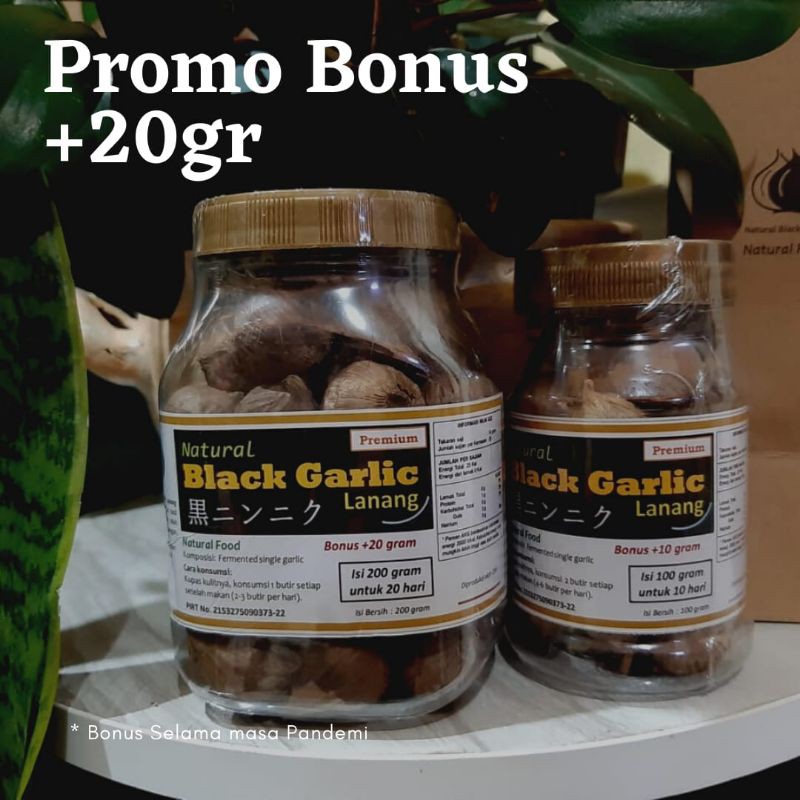 

Natural Black Garlic Lanang Premium by BPPT Berat 200 gr - Bawang Lanang Hitam-Bawang Hitam Tunggal