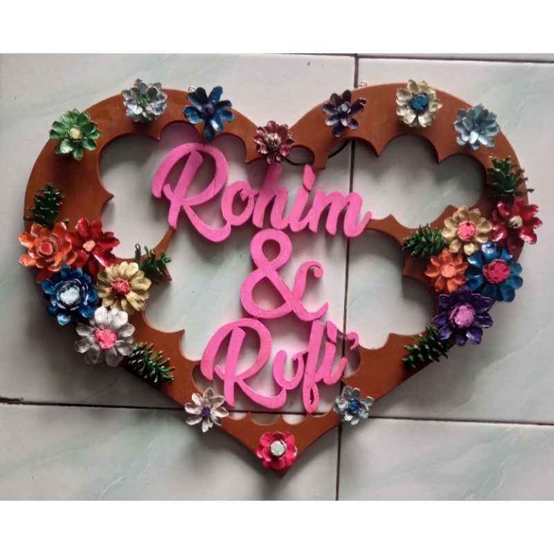 Backdrop Kayu nama (wedding,Pesta,Lamaran, dll)