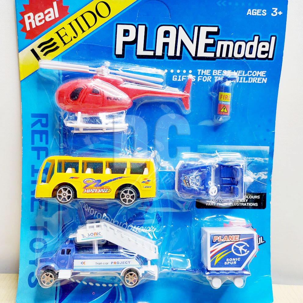 Plane Model 665E Mainan Helikopter Bus Mobil Mini