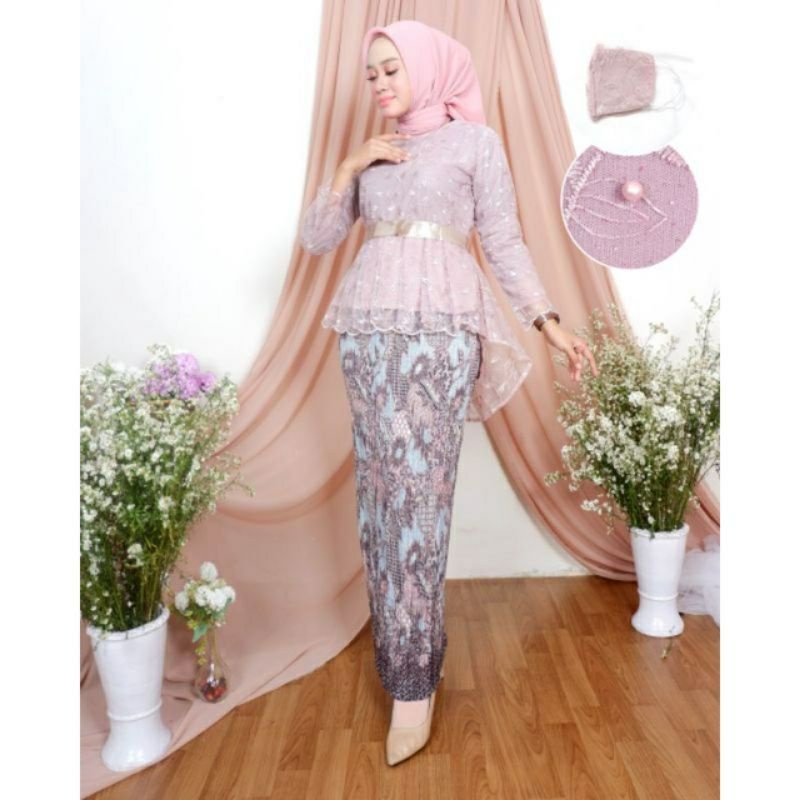 AZURAH SCRAF // SETELAN KEBAYA AURORA MODERN//SETELAN KEBAYA PESTA//KEBAYA WISUDA BY EB