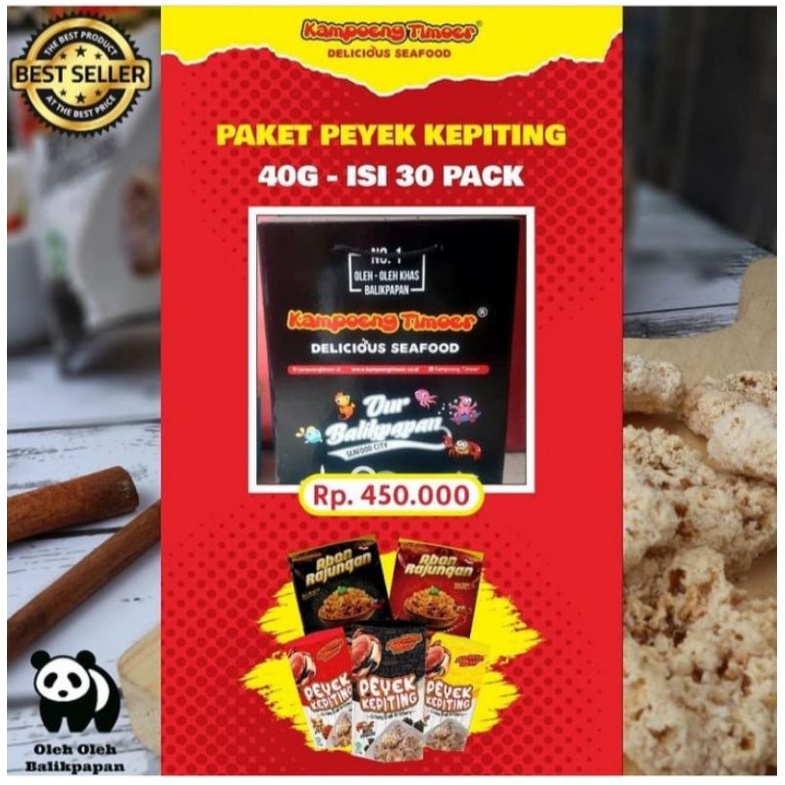 

Peyek Kepiting Kampoeng Timoer 45gr isi 30 Oleh Oleh Balikpapan Kalimantan