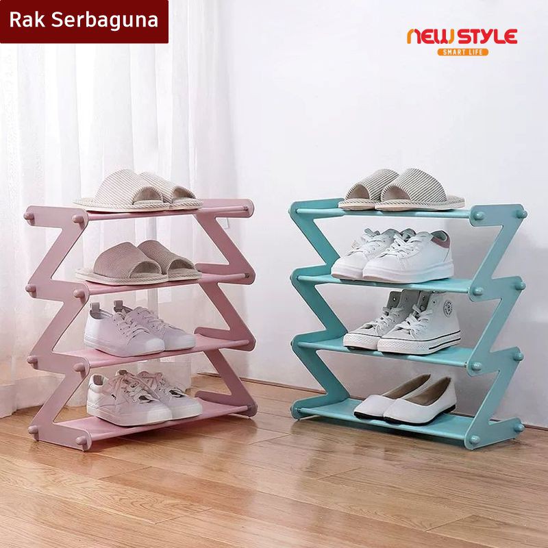 Rak Sepatu 4 Susun Shoe Rack Sandal Holder Mudah Bongkar Pasang Rak Buku Serbaguna Storage S1 Shopee Indonesia