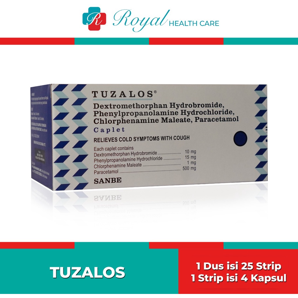 TUZALOS Strip isi 4 Tablet Pereda Flu dan Batuk