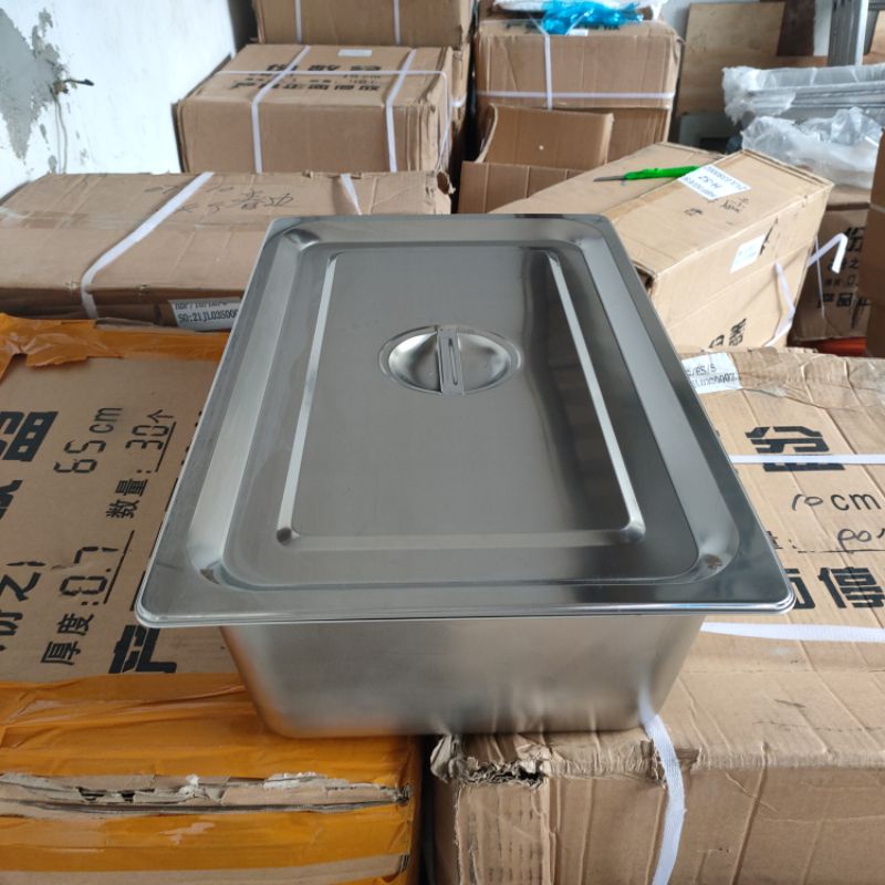 Jual Food Pan Stainless + Tutup 1/1 x 10 cm (53 x 32,5 x 10cm) Shopee Indonesia