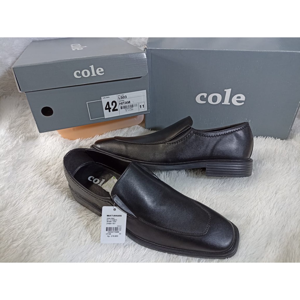 Cole 42 Original sepatu pria tali hitam kulit import formal kerja kantor fantofel ori