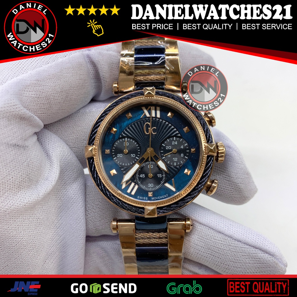 JAM TANGAN MODEL GC CABLECHIC TWO-TONE DOUBLE BLUE Y16015l5