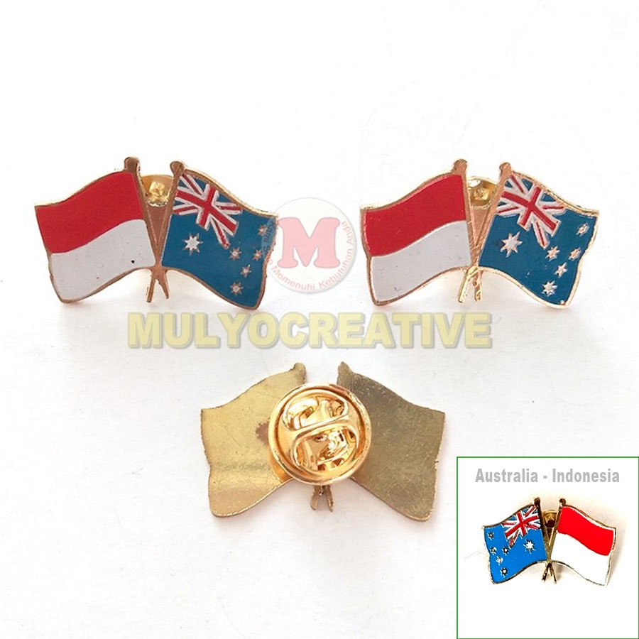 Flag Pin - Pin Bendera Persahabatan Indonesia Dan Australia