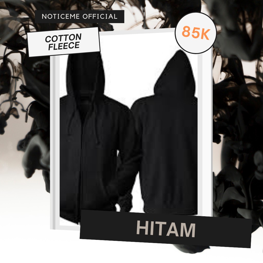 Jaket MURAH  Jaket Polos Hitam Pria Wanita / Hoodie Polos Hitam BERSLETING Pria Wanita
