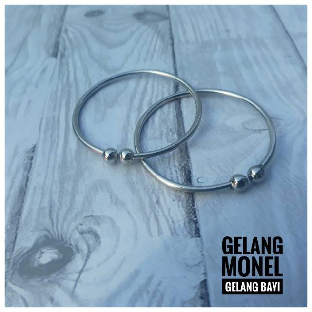  Gelang  anak bayi  monel  bangle besi putih Minimal order 2 