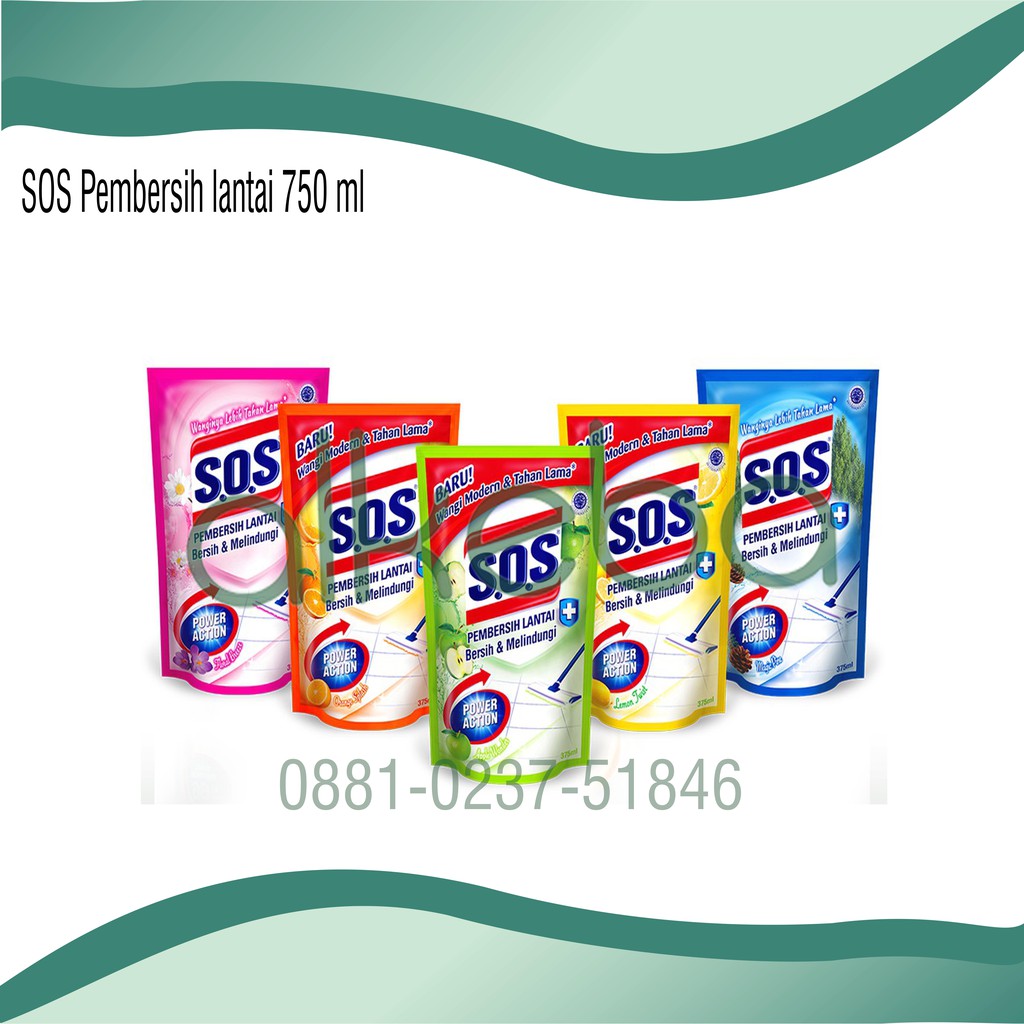 Floor cleaner Anti Bacterial Pembersih lantai SOS 750 ml refill pouch