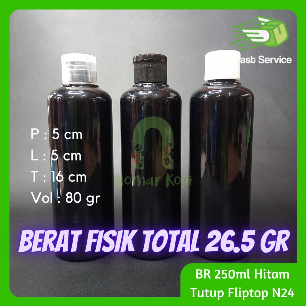 BOTOL 250ml BR AMBER FLIPTOP PET TEBAL PET TEBAL HANDSANITIZER PARFUME KOSMETIK
