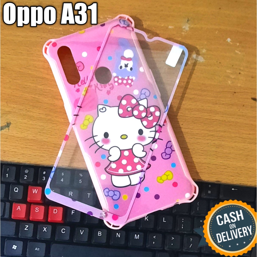 case hp oppo A31 softcase motif unik plus tempered glass