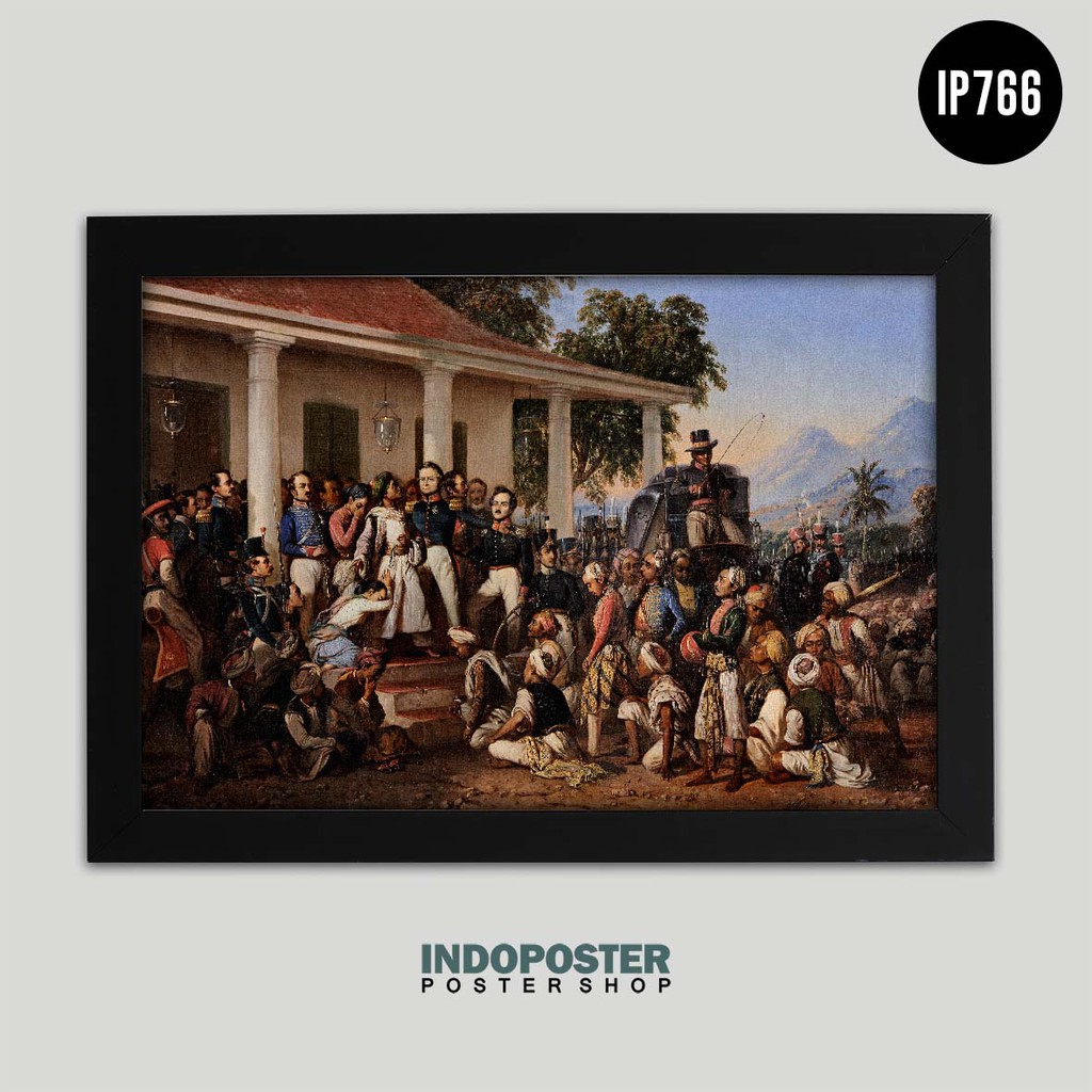 Poster Lukisan Terkenal Klasik - Raden Saleh Sjarif Boestaman - Penangkapan Pangeran Diponegoro The 